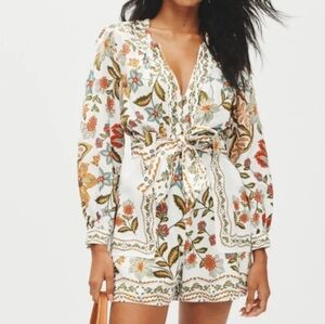 FARM Rio Botanicals Off-White Romper Size Small